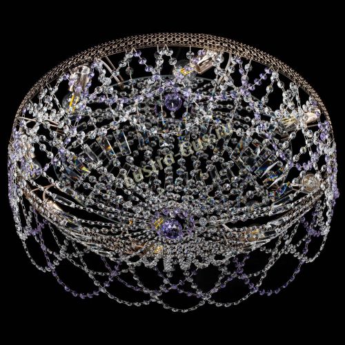 Люстра Венеция Ажур фиолетовая в Сочи Гусь Хрустальный
