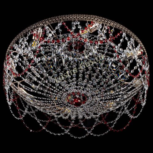 Люстра Венеция Ажур красная в Сочи Гусь Хрустальный