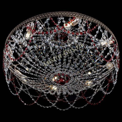 Люстра Венеция Ажур красная в Сочи Гусь Хрустальный