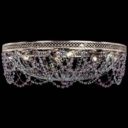 Люстра Венеция Ажур розовая в Сочи Гусь Хрустальный