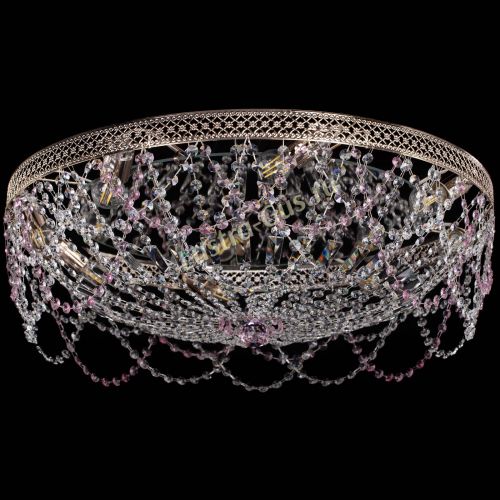 Люстра Венеция Ажур розовая в Сочи Гусь Хрустальный