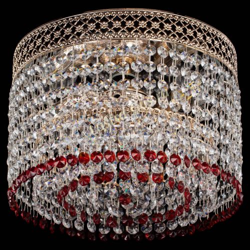 Люстра Венеция Капель №2 красная в Сочи Гусь Хрустальный