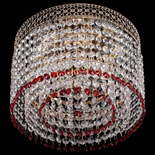 Люстра Венеция Капель №2 красная в Сочи Гусь Хрустальный