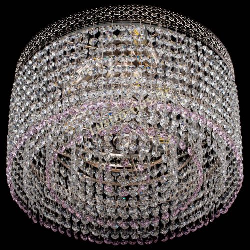 Люстра Венеция Капель №3 розовая в Сочи Гусь Хрустальный