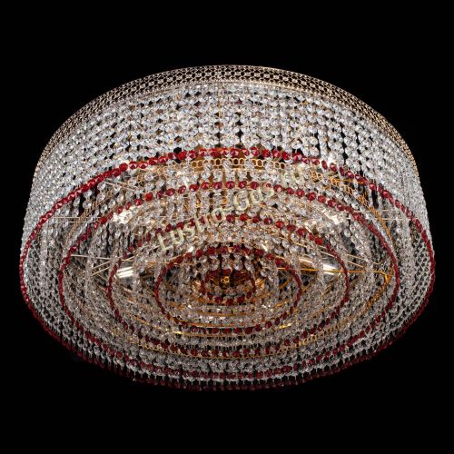 Люстра Венеция Капель №8 оптикон красная в Сочи Гусь Хрустальный