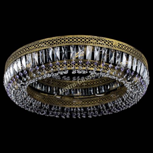 Люстра Венеция Кольцо №8 пластинка под бронзу Фиолетовая в Сочи Гусь Хрустальный