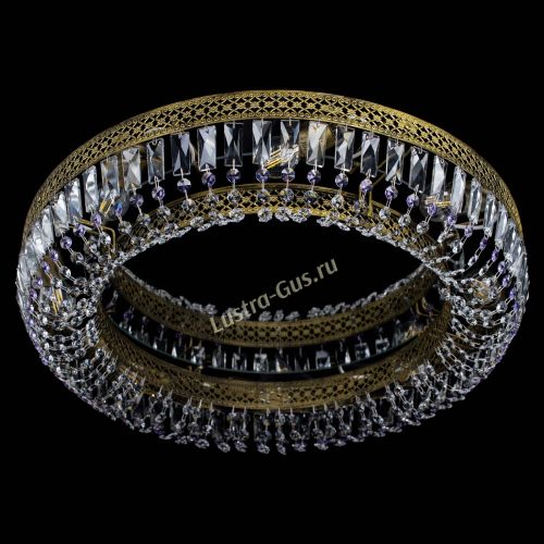 Люстра Венеция Кольцо №8 пластинка под бронзу Фиолетовая в Сочи Гусь Хрустальный