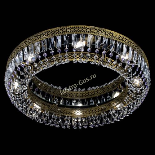 Люстра Венеция Кольцо №8 пластинка под бронзу Фиолетовая в Сочи Гусь Хрустальный