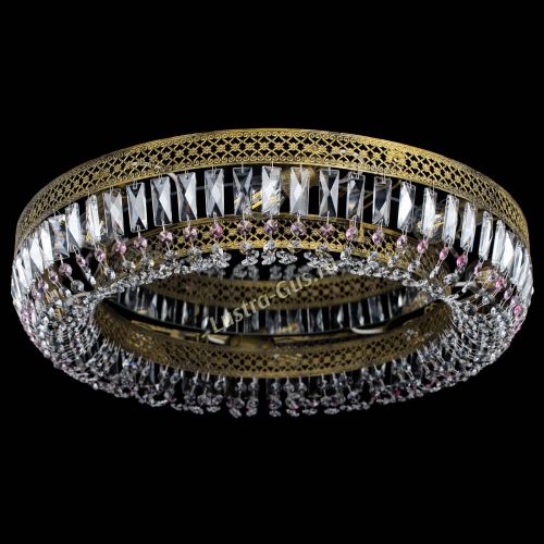 Люстра Венеция Кольцо №8 пластинка под бронзу Розовая в Сочи Гусь Хрустальный