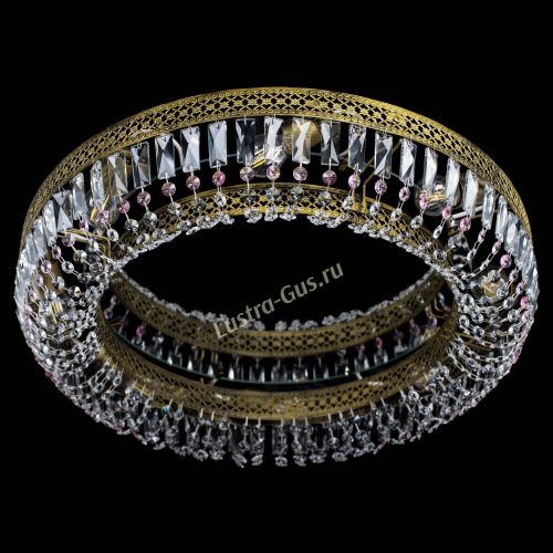 Люстра Венеция Кольцо №8 пластинка под бронзу Розовая в Сочи Гусь Хрустальный