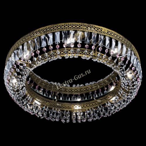 Люстра Венеция Кольцо №8 пластинка под бронзу Розовая в Сочи Гусь Хрустальный