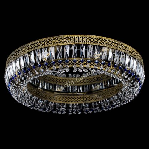 Люстра Венеция Кольцо №8 пластинка под бронзу Синяя в Сочи Гусь Хрустальный