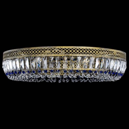 Люстра Венеция Кольцо №8 пластинка под бронзу Синяя в Сочи Гусь Хрустальный