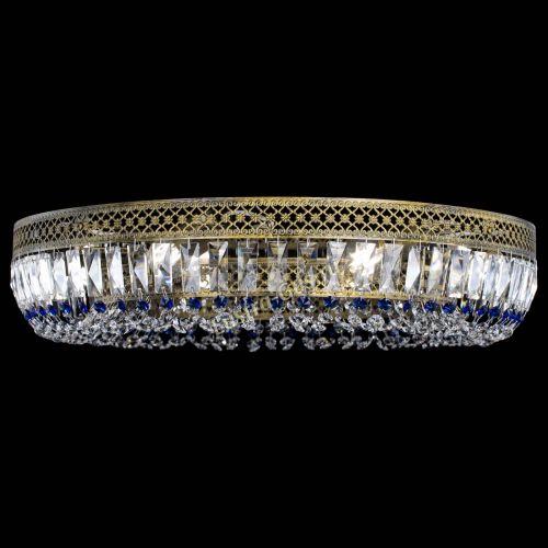 Люстра Венеция Кольцо №8 пластинка под бронзу Синяя в Сочи Гусь Хрустальный