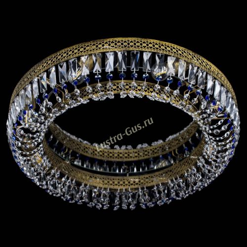 Люстра Венеция Кольцо №8 пластинка под бронзу Синяя в Сочи Гусь Хрустальный