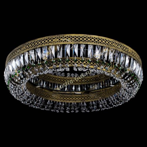 Люстра Венеция Кольцо №8 пластинка под бронзу Зеленая в Сочи Гусь Хрустальный