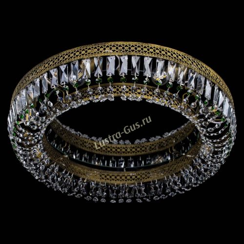 Люстра Венеция Кольцо №8 пластинка под бронзу Зеленая в Сочи Гусь Хрустальный