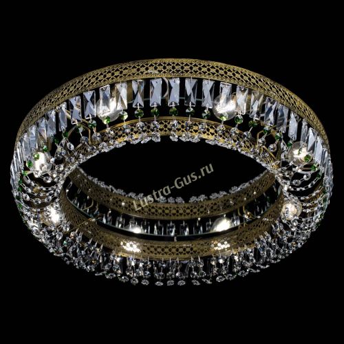Люстра Венеция Кольцо №8 пластинка под бронзу Зеленая в Сочи Гусь Хрустальный