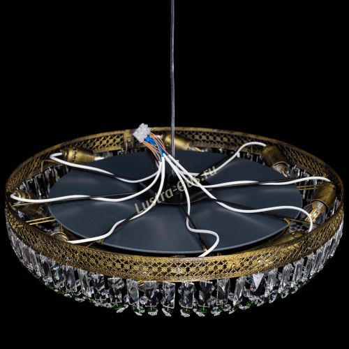 Люстра Венеция Кольцо №8 пластинка под бронзу Зеленая в Сочи Гусь Хрустальный