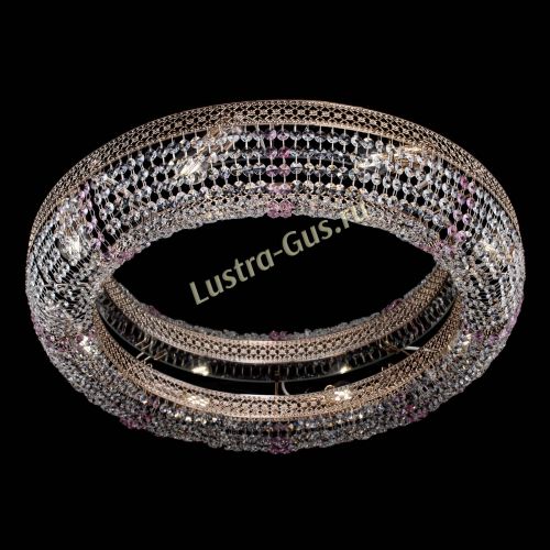 Люстра Венеция Кольцо №8 розовая в Сочи Гусь Хрустальный