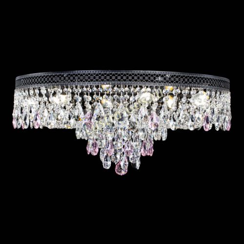 Люстра Венеция Кольцо Черная №8 розовая в Сочи Гусь Хрустальный