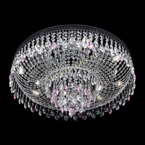 Люстра Венеция Кольцо Черная №8 розовая в Сочи Гусь Хрустальный