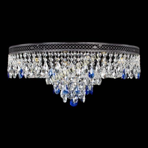 Люстра Венеция Кольцо Черная №8 синяя в Сочи Гусь Хрустальный