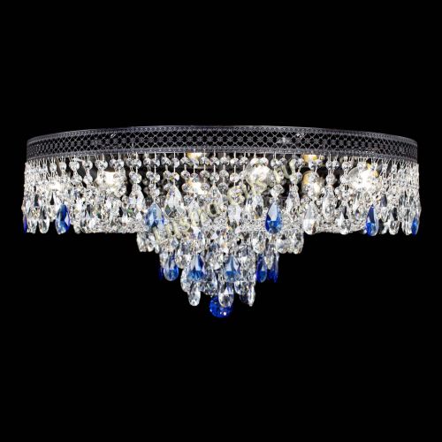 Люстра Венеция Кольцо Черная №8 синяя в Сочи Гусь Хрустальный