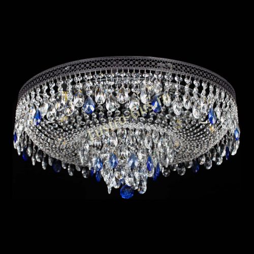 Люстра Венеция Кольцо Черная №8 синяя в Сочи Гусь Хрустальный