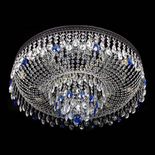 Люстра Венеция Кольцо Черная №8 синяя в Сочи Гусь Хрустальный