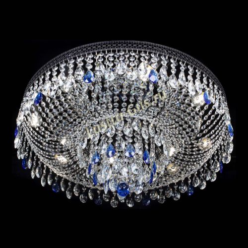 Люстра Венеция Кольцо Черная №8 синяя в Сочи Гусь Хрустальный