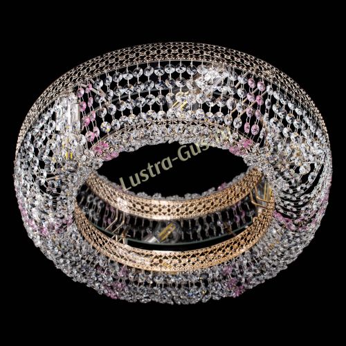 Люстра Венеция Кольцо розовая в Сочи Гусь Хрустальный