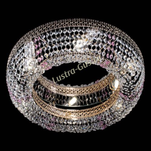 Люстра Венеция Кольцо розовая в Сочи Гусь Хрустальный