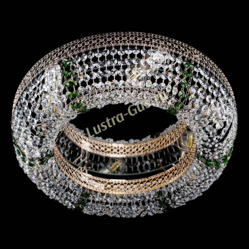 Люстра Венеция Кольцо зеленая в Сочи Гусь Хрустальный