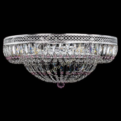 Люстра Венеция Купол пластинка 600 Розовая в Сочи Гусь Хрустальный