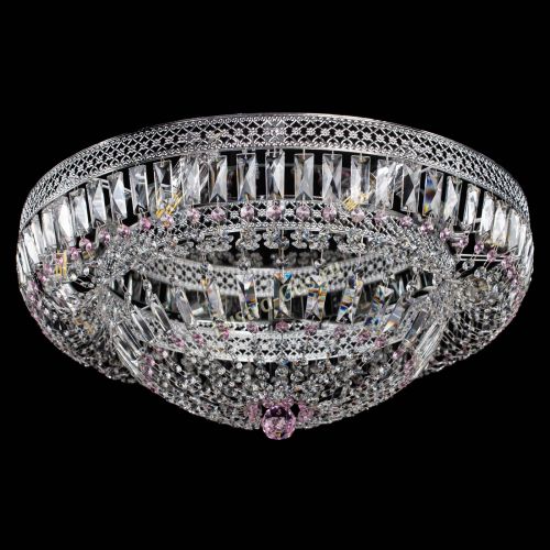 Люстра Венеция Купол пластинка 600 Розовая в Сочи Гусь Хрустальный