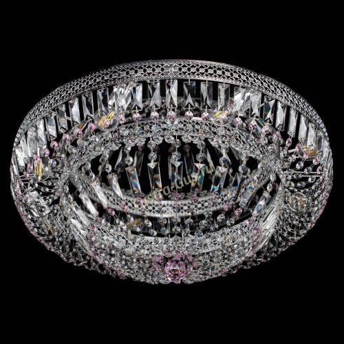 Люстра Венеция Купол пластинка 600 Розовая в Сочи Гусь Хрустальный