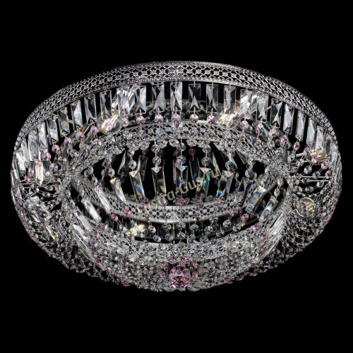 Люстра Венеция Купол пластинка 600 Розовая в Сочи Гусь Хрустальный