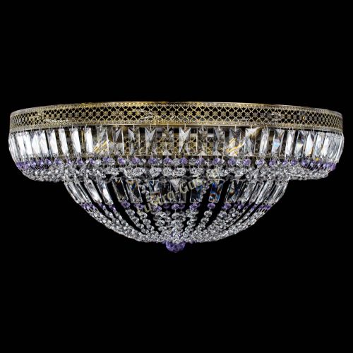 Люстра Венеция Купол пластинка под бронзу Фиолетовая в Сочи Гусь Хрустальный