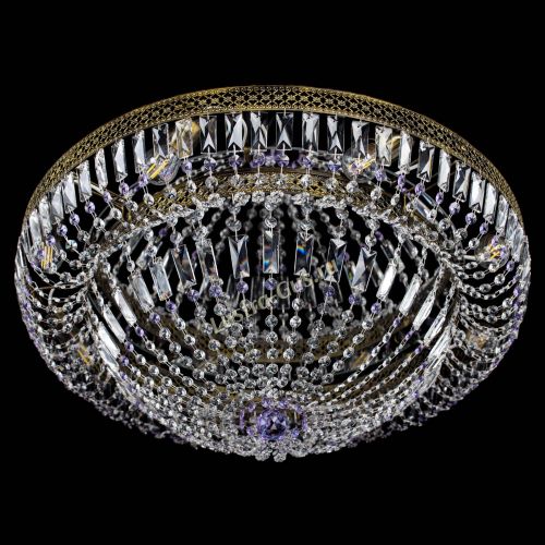 Люстра Венеция Купол пластинка под бронзу Фиолетовая в Сочи Гусь Хрустальный