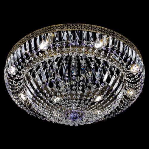 Люстра Венеция Купол пластинка под бронзу Фиолетовая в Сочи Гусь Хрустальный