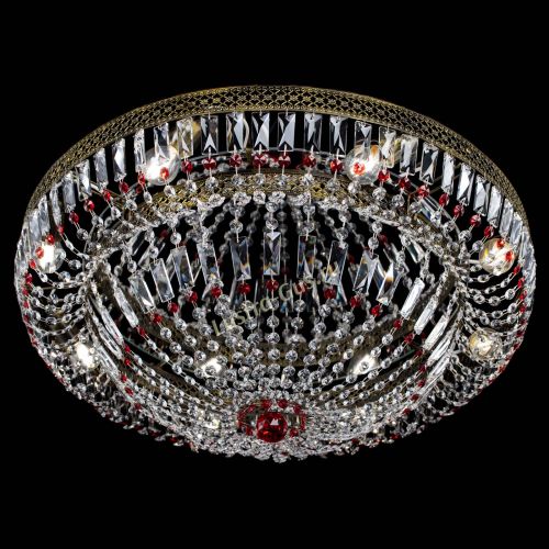Люстра Венеция Купол пластинка под бронзу Красная в Сочи Гусь Хрустальный