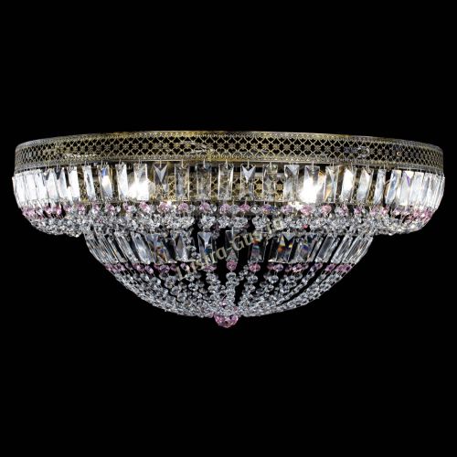 Люстра Венеция Купол пластинка под бронзу Розовая в Сочи Гусь Хрустальный