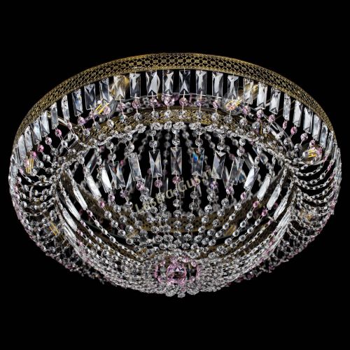 Люстра Венеция Купол пластинка под бронзу Розовая в Сочи Гусь Хрустальный