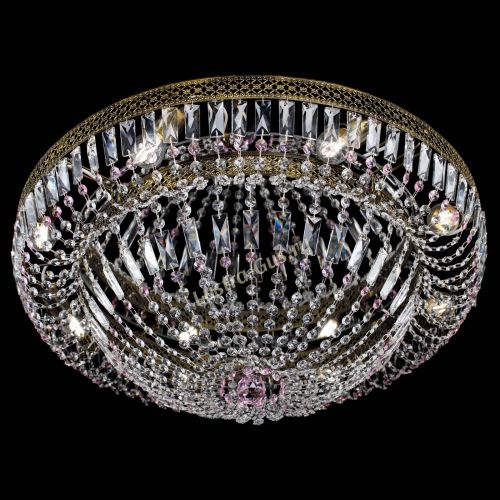 Люстра Венеция Купол пластинка под бронзу Розовая в Сочи Гусь Хрустальный