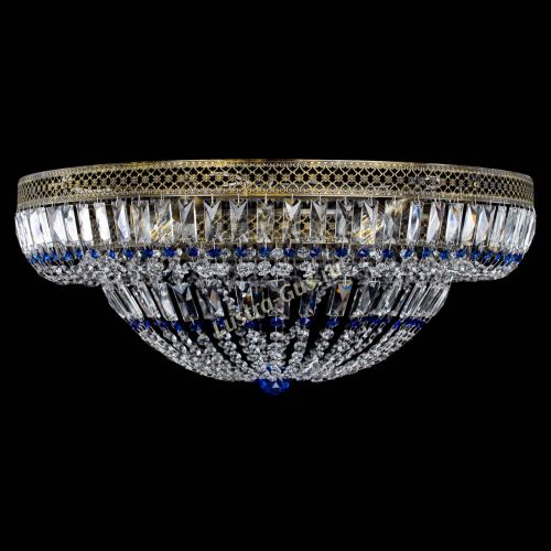 Люстра Венеция Купол пластинка под бронзу Синяя в Сочи Гусь Хрустальный