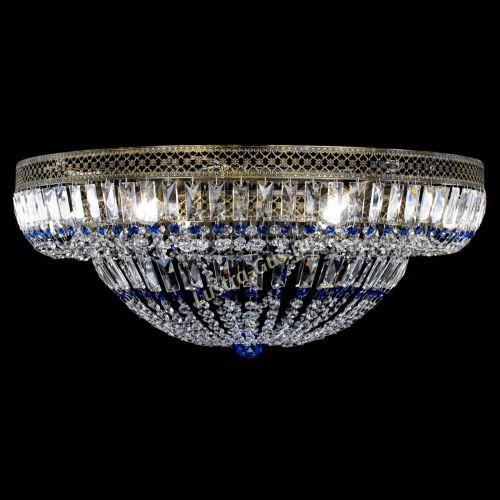 Люстра Венеция Купол пластинка под бронзу Синяя в Сочи Гусь Хрустальный