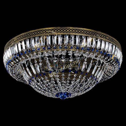 Люстра Венеция Купол пластинка под бронзу Синяя в Сочи Гусь Хрустальный