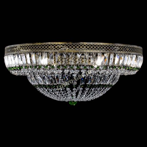 Люстра Венеция Купол пластинка под бронзу Зеленая в Сочи Гусь Хрустальный