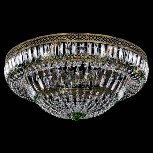 Люстра Венеция Купол пластинка под бронзу Зеленая в Сочи Гусь Хрустальный